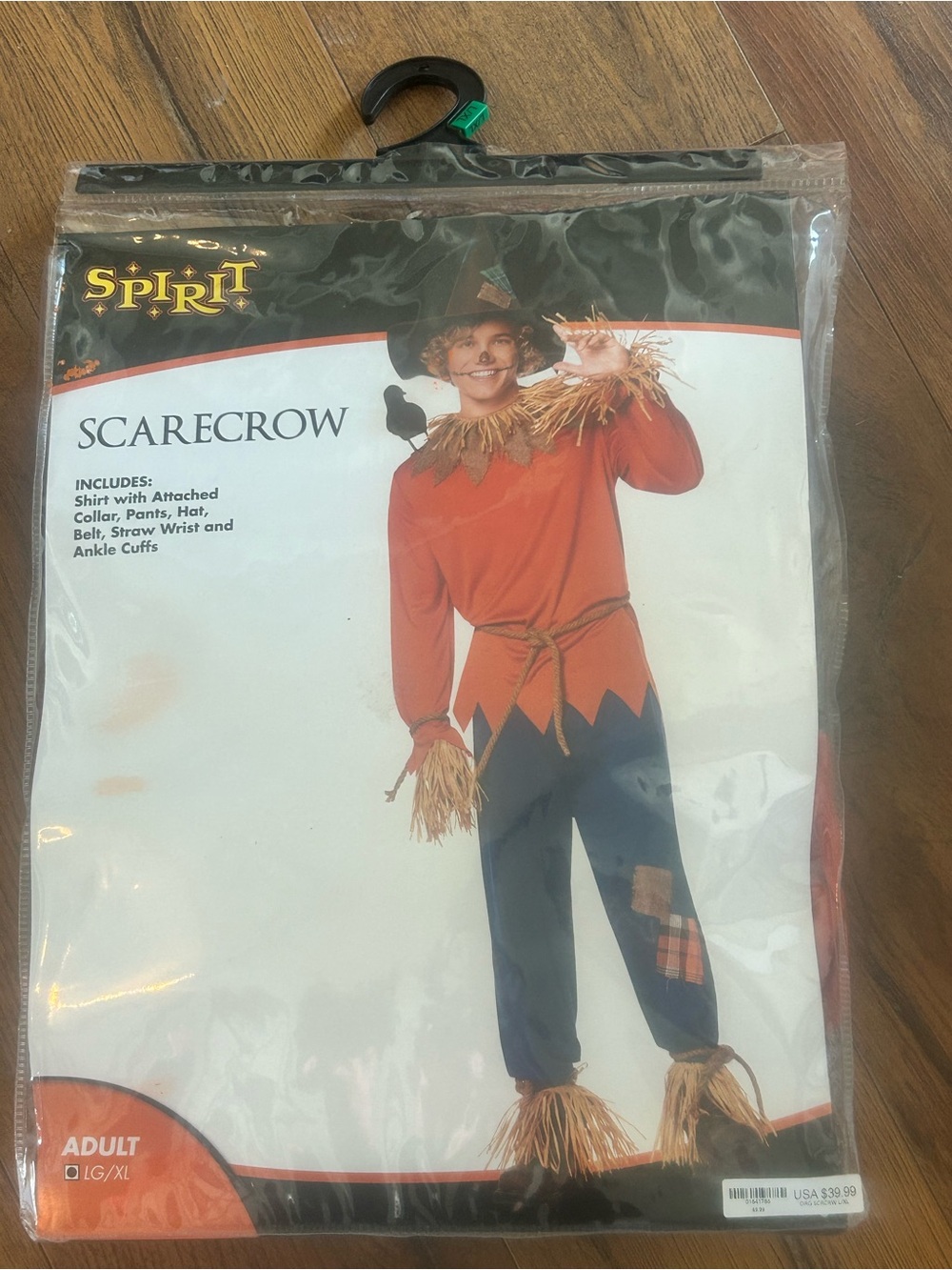 Spirit Scarecrow Adult Costume (L)- Orange and Black